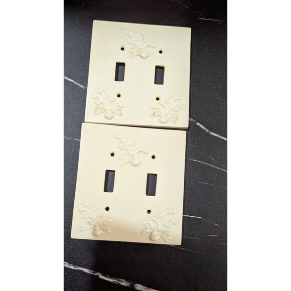 Decorative Double Light Switch Covers With Cherub Design Lot Of 2 Vintage Style - Picture 4 of 6